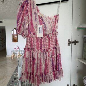 Rococo Sand One Shoulder Mini Dress